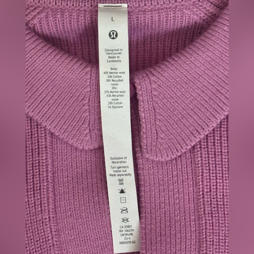 Lululemon Purple Merino Wool Blend Sweater - Picture 5 of 7